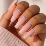 15 Pink Rhinestone Ballerina Nails With Bling