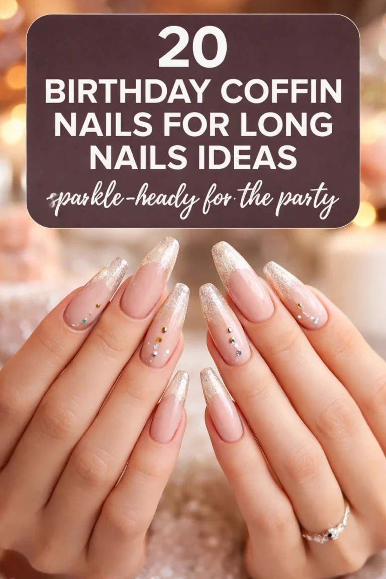 20 Birthday Coffin Nails for Long Nails