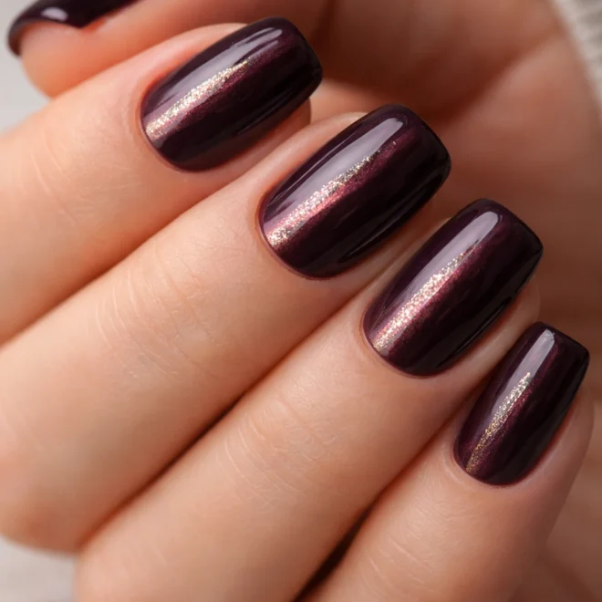 12 Short Squoval Nails in Dark Moody Shades