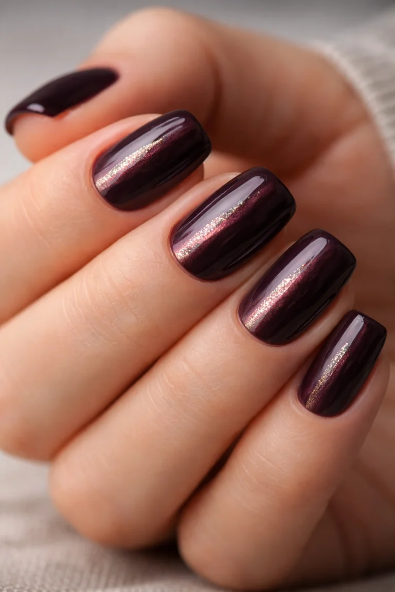12 Short Squoval Nails in Dark Moody Shades