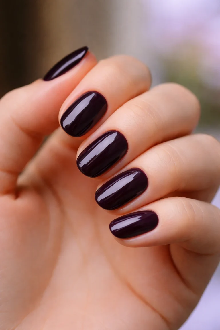 18 Deep Toned Short Oval Nails for a Bold Set