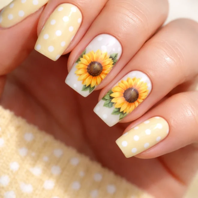 8 Sunflower Nail Ideas That Look Cute
