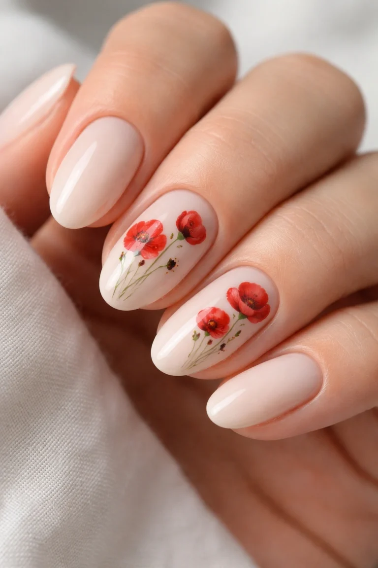 15 Short Bold Floral Almond Nails That Pop