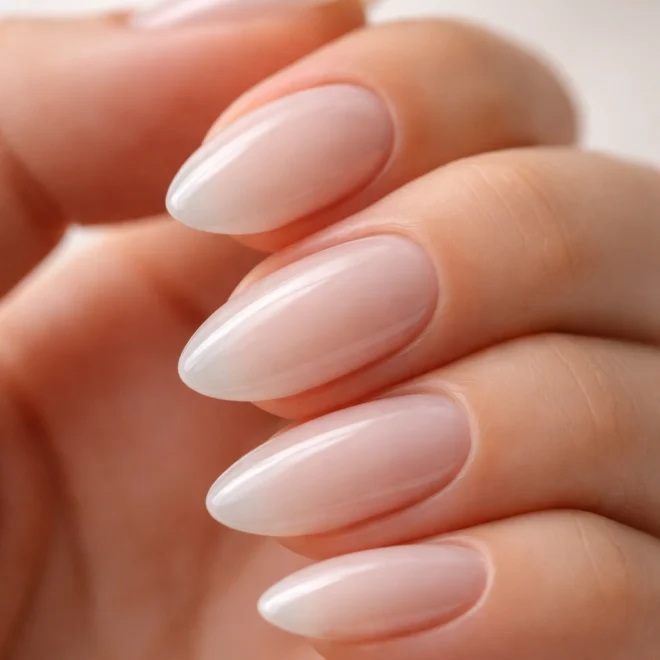 15 Short Off-White Almond Nails That Look Clean