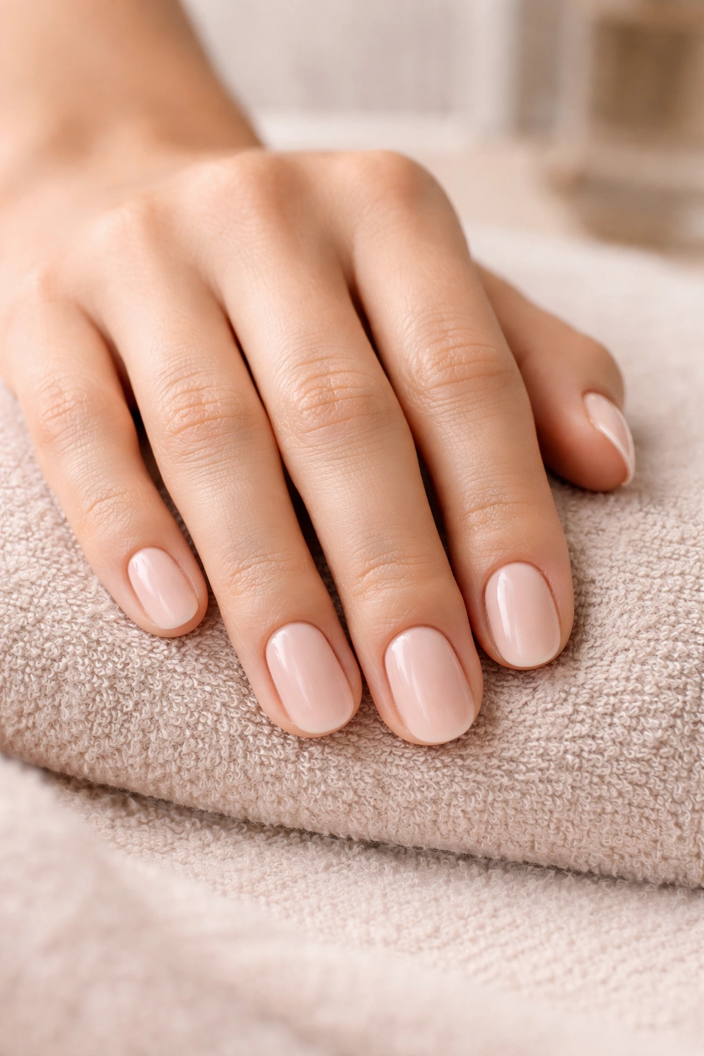 Hand with practical rounded nails suitable for everyday life