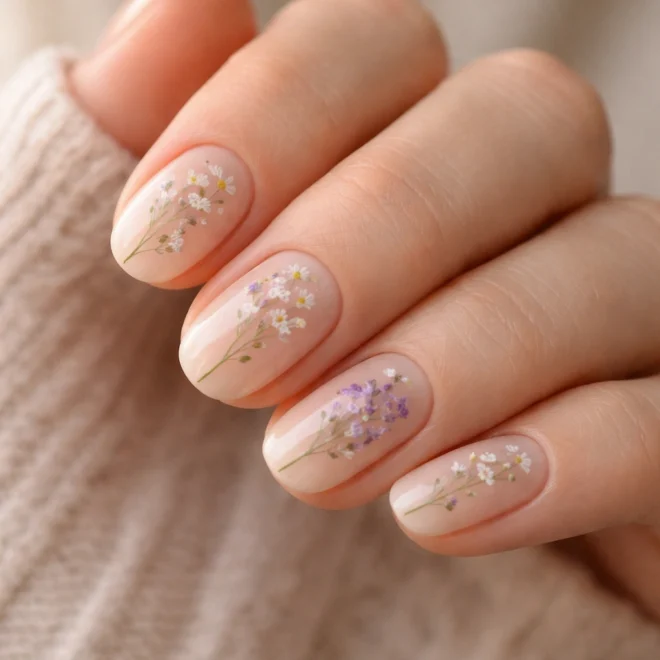 10 Floral Short Oval Nails for a Pretty Look