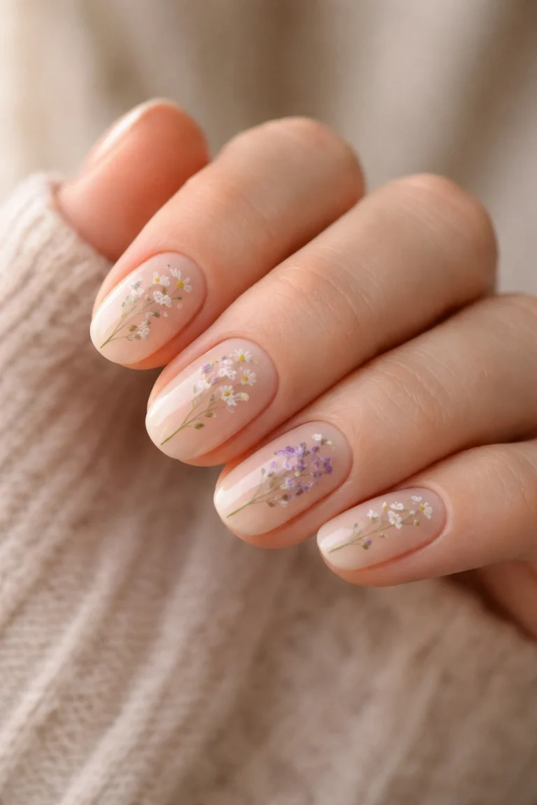 10 Floral Short Oval Nails for a Pretty Look