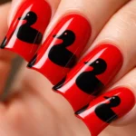 14 Black and Red Duck Nail Ideas