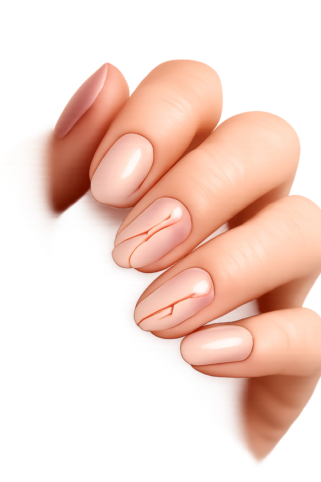 Nude-based nails with minimalist red line art on accent nails