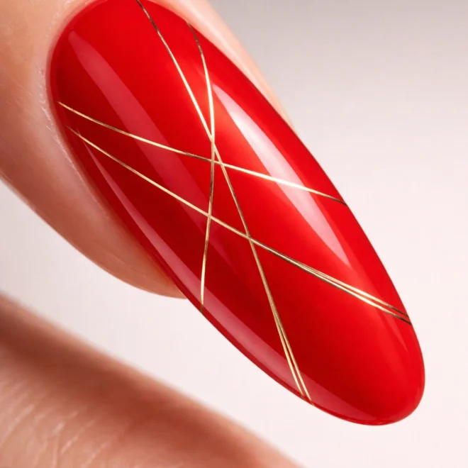 10 Red Round Acrylic Nails for a Longer Set