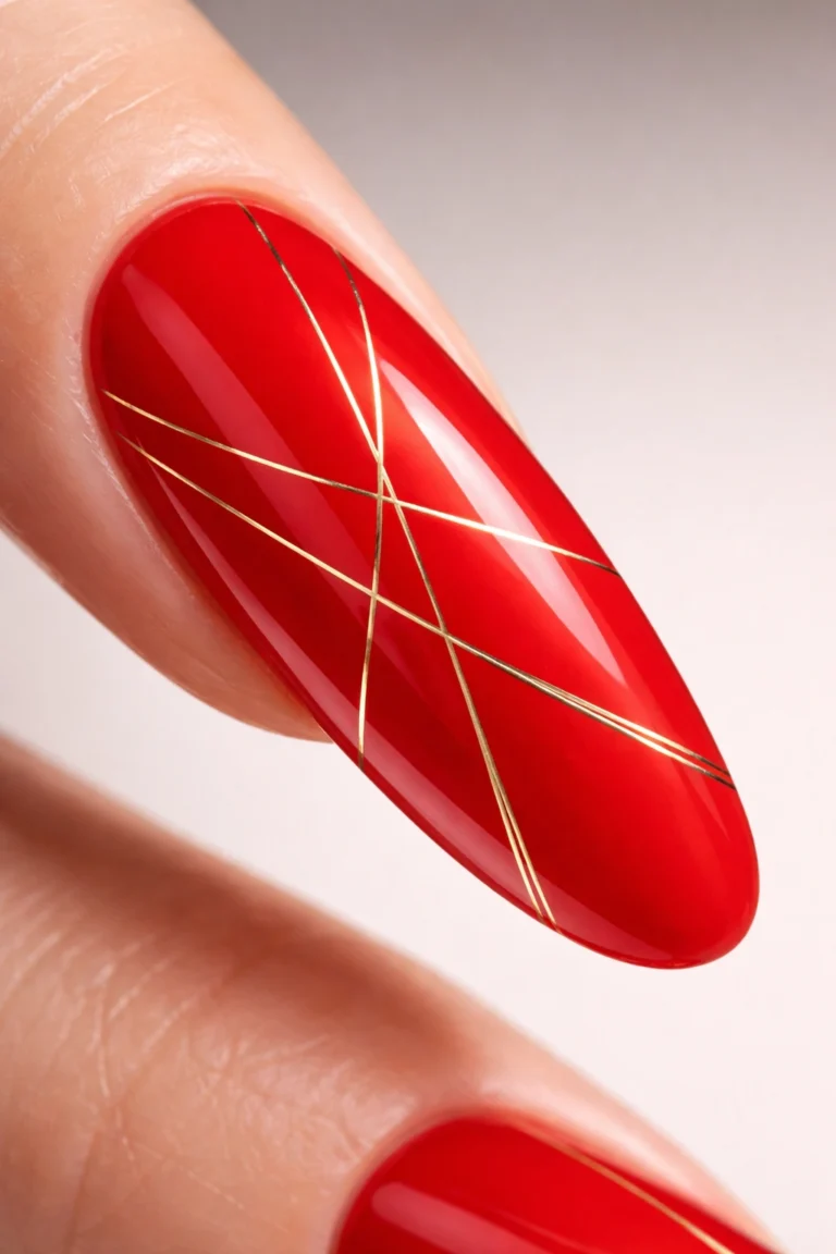10 Red Round Acrylic Nails for a Longer Set