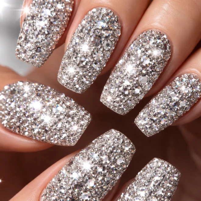 15 Rhinestone Nail Ideas for a Glam Look
