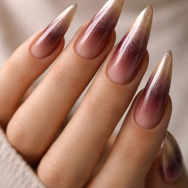 15 Pink Ombre Stiletto Nail Ideas