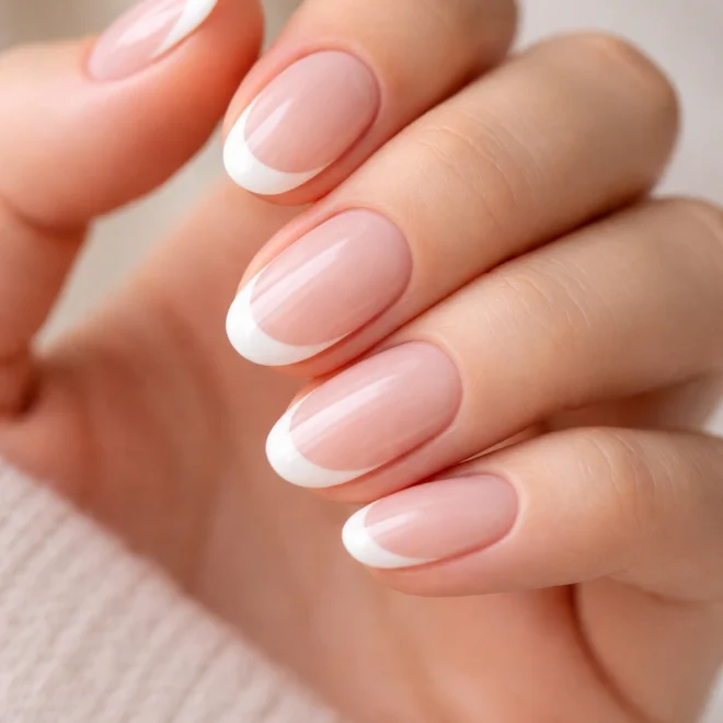 15 Classy Short Oval French Tip Nails