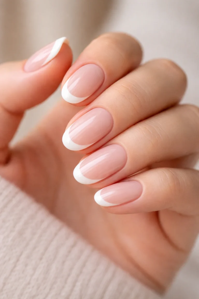 15 Classy Short Oval French Tip Nails