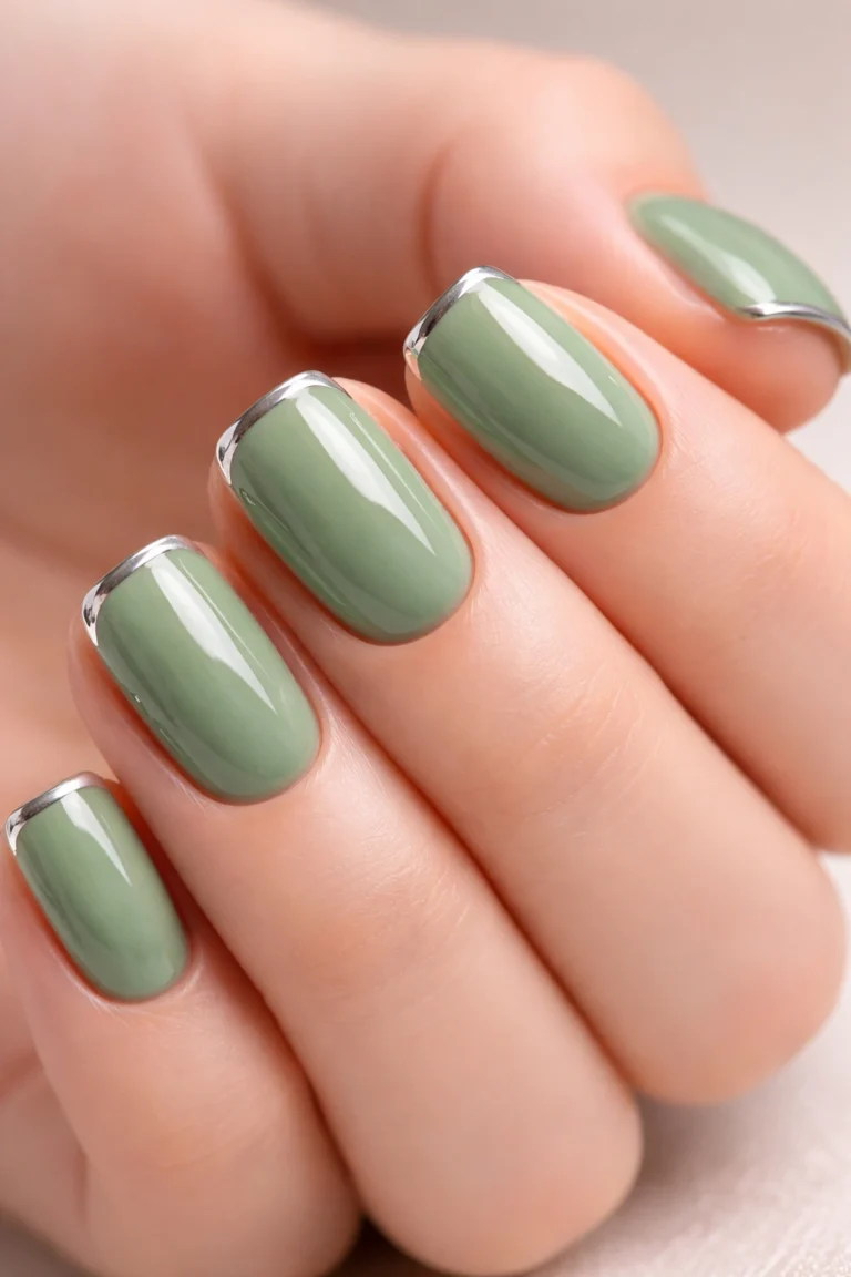 15 Sage Green Short Squoval Nails to Try Next