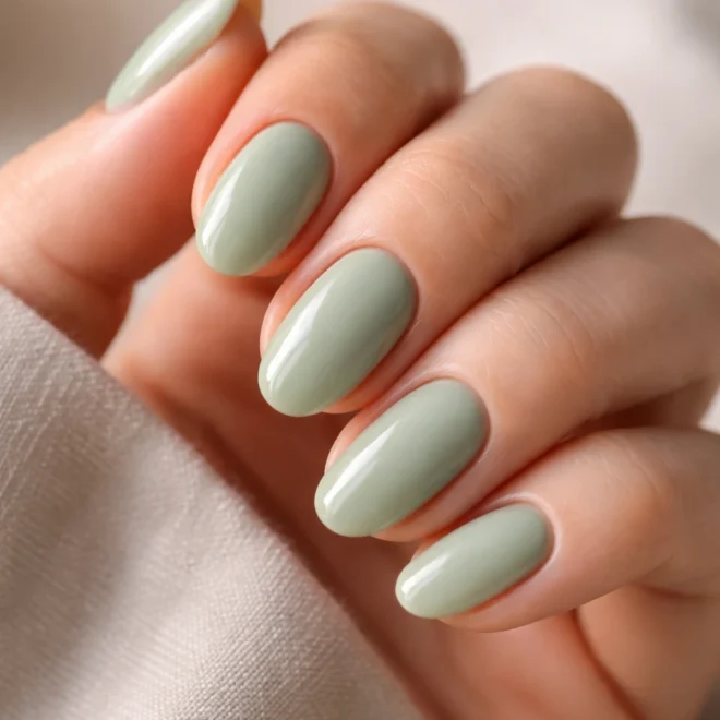 20 Short Green Almond Nails That Look Expensive