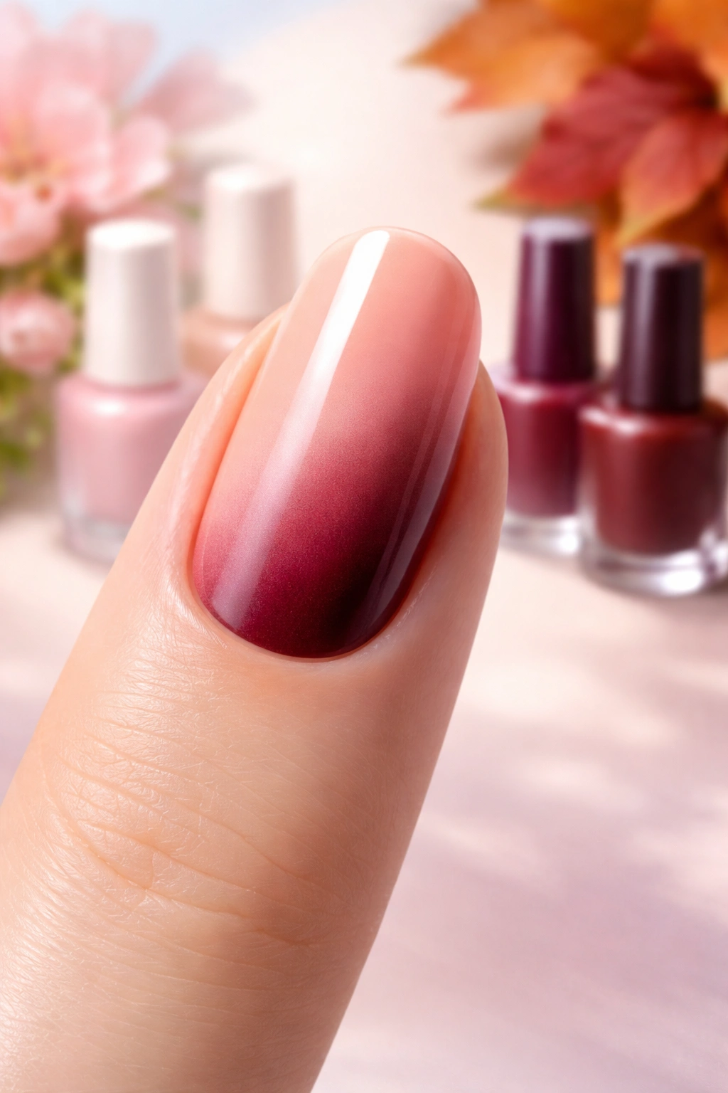 Nail gradient showing seasonal color shift