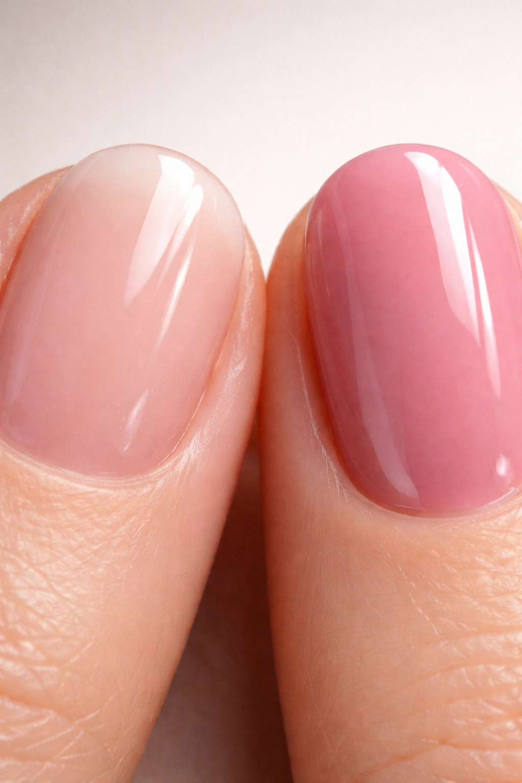 Macro shot showing layered nail coatings to illustrate formula differences.