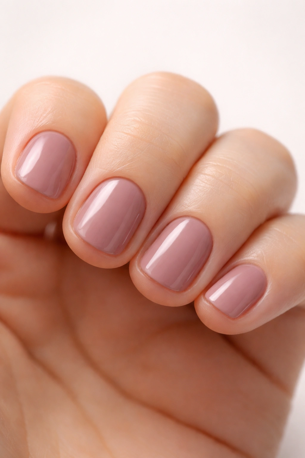 Close-up of short nails on fingertips with minimal length