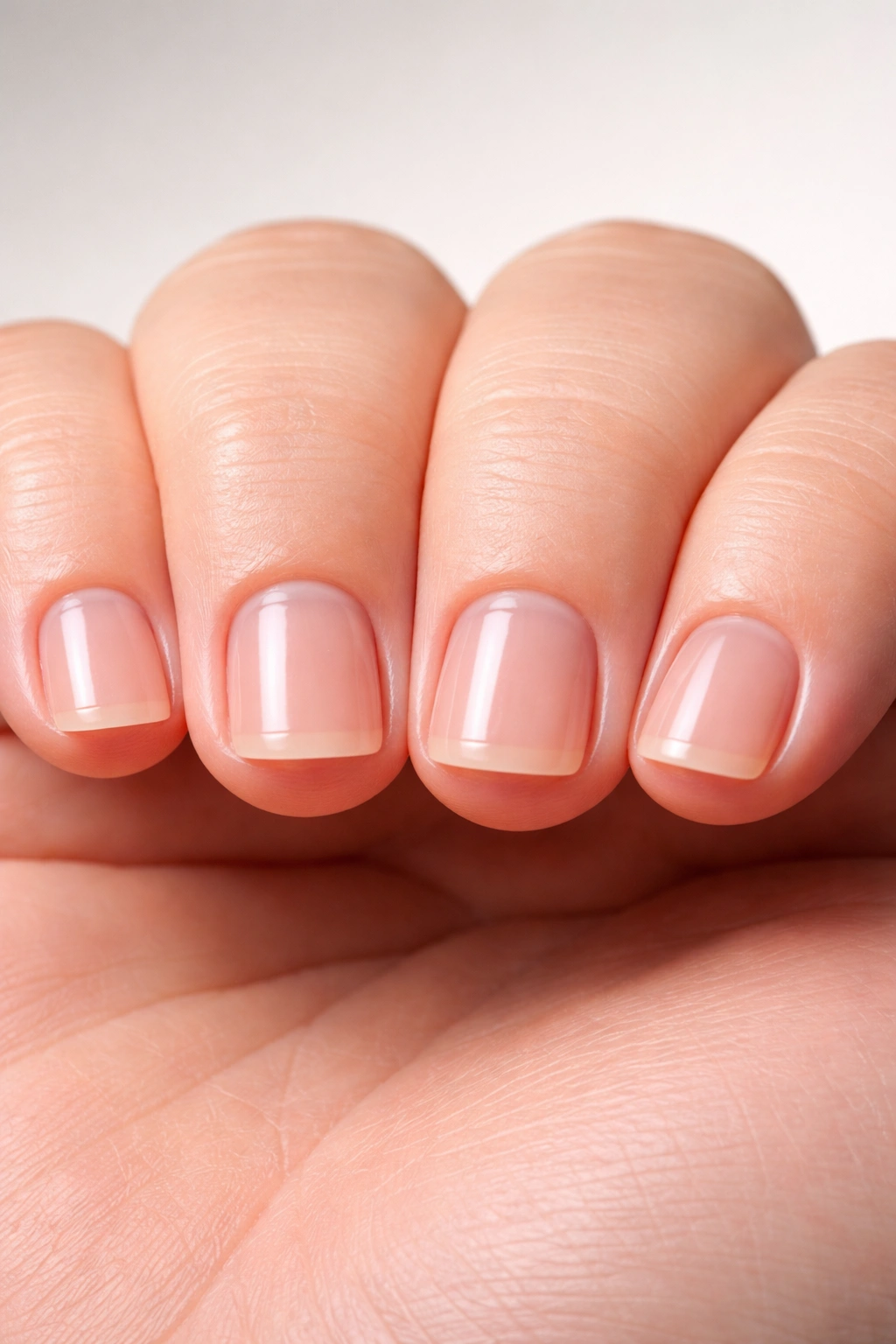 Very short blunt square nails illustrating unflattering nail style