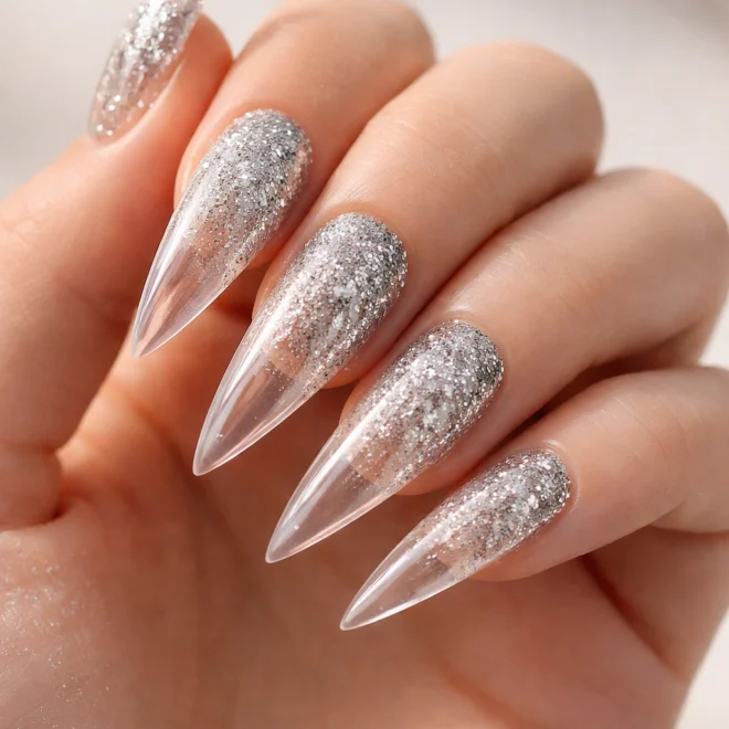 10 Silver Stiletto Nail Ideas