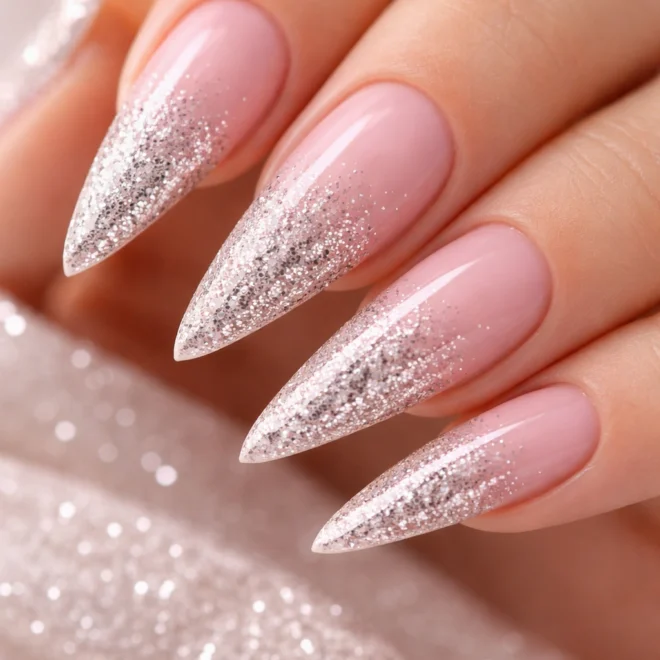 10 Pink and Silver Stiletto Nail Ideas