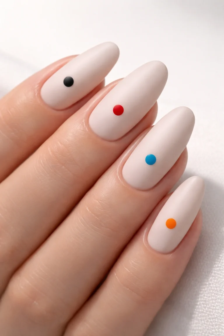 15 Long Round Dot Nails for a Playful Fun Look