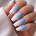 14 Blue Coffin Nail Ideas for Medium Nails