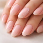 18 Short Almond Nails With Butterfly Art