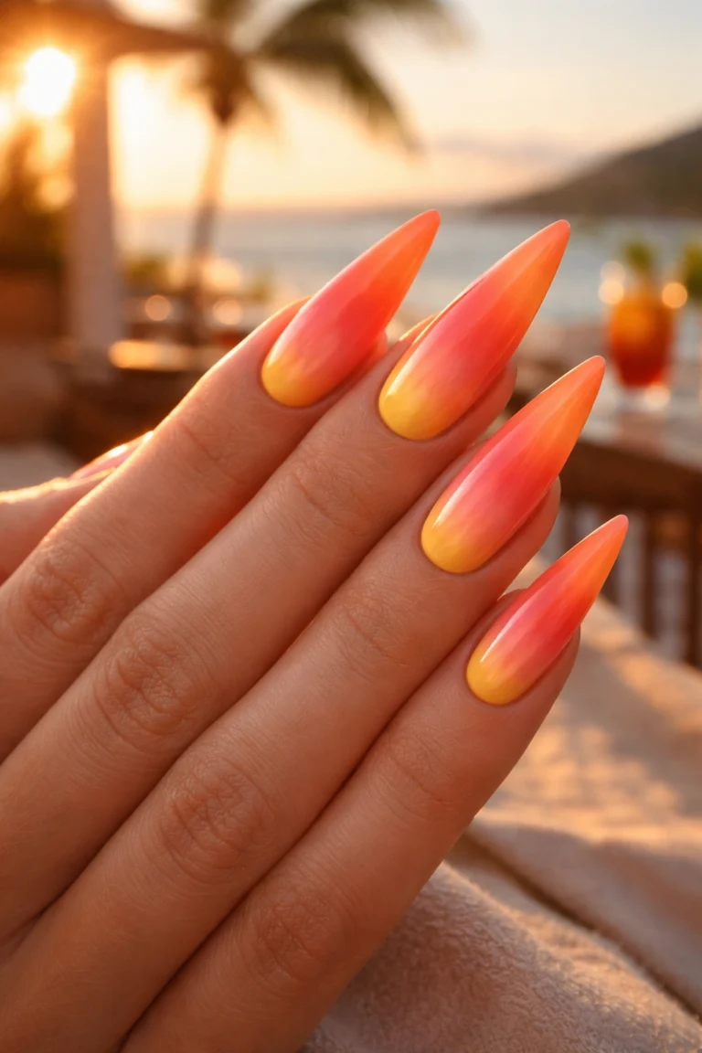 10 Stiletto Nail Ideas for Vacation