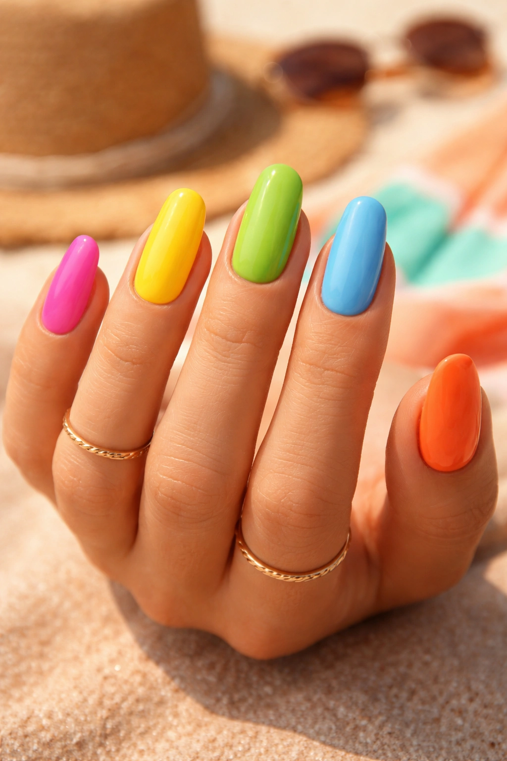 Hand with multicolored nails representing key takeaways