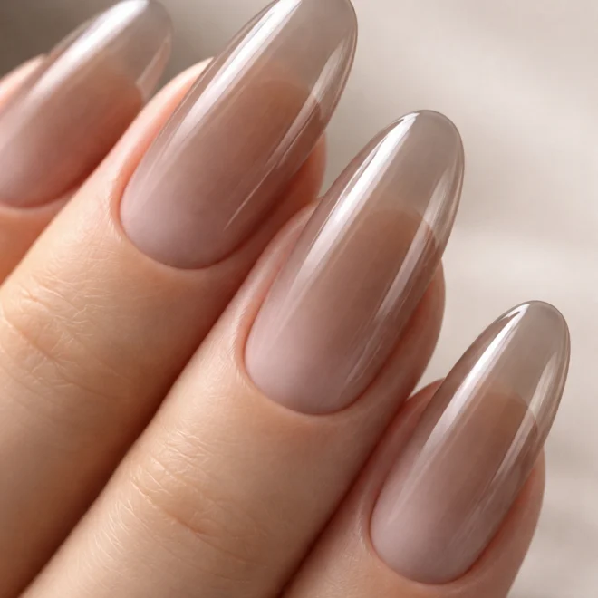 10 Long Oval Glass Nails for a Sheer Finish