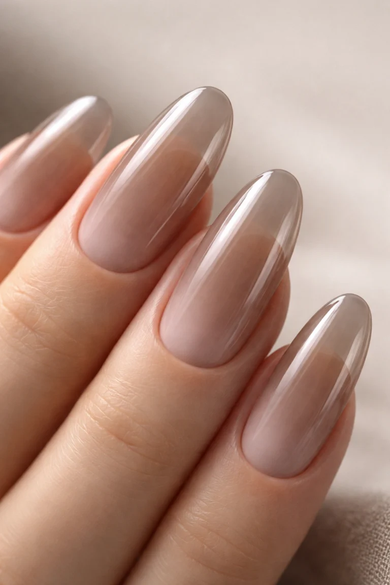 10 Long Oval Glass Nails for a Sheer Finish
