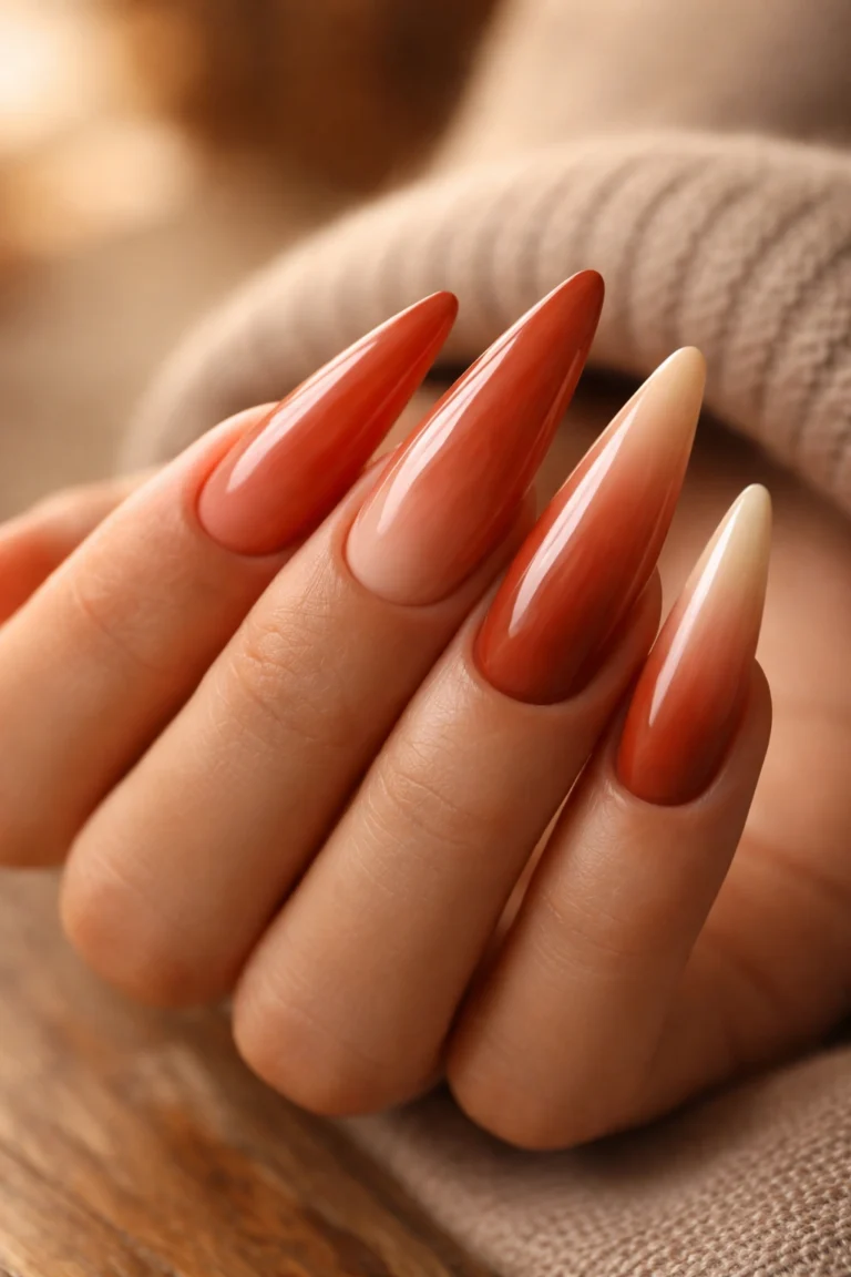 18 Earth Tone Stiletto Nail Ideas