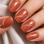 12 Terracotta Short Squoval Nails That Are Cute