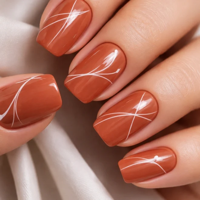 12 Terracotta Short Squoval Nails That Are Cute