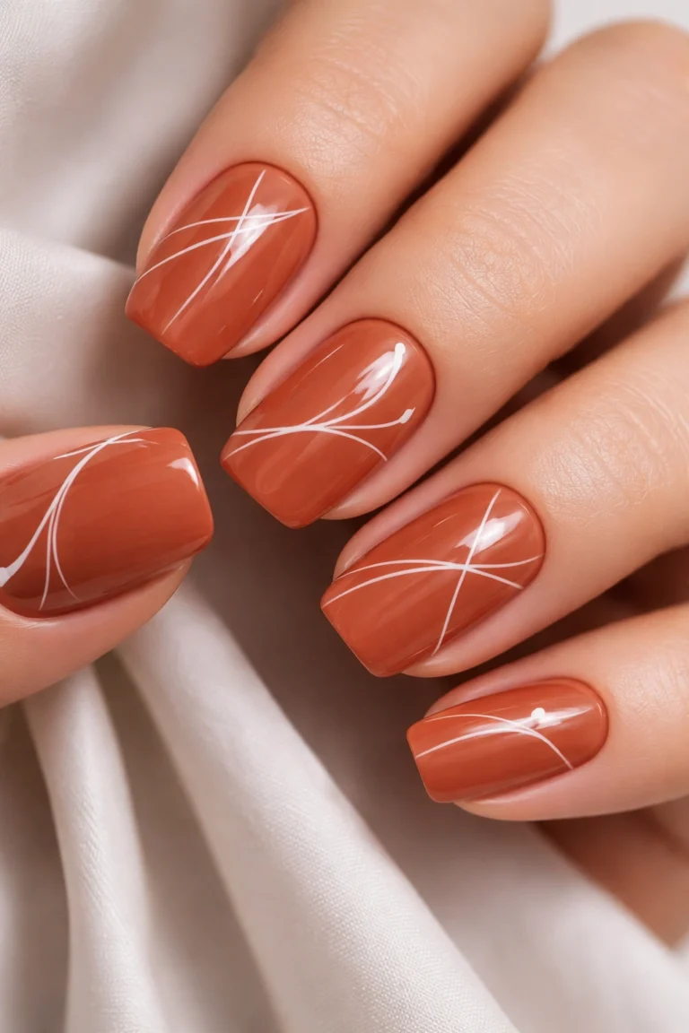 12 Terracotta Short Squoval Nails That Are Cute