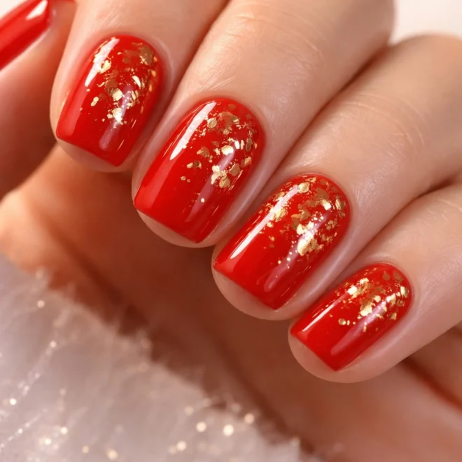 12 Red Short Squoval Nails That Really Pop