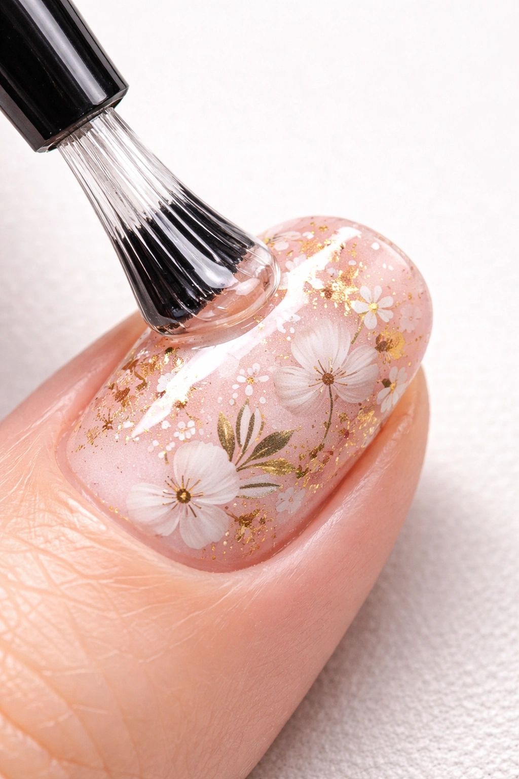 Top coat sealing nail sticker with glossy finish