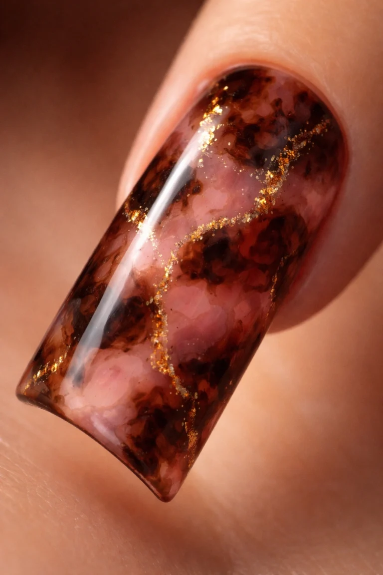 10 Brown and Pink Duck Nail Ideas