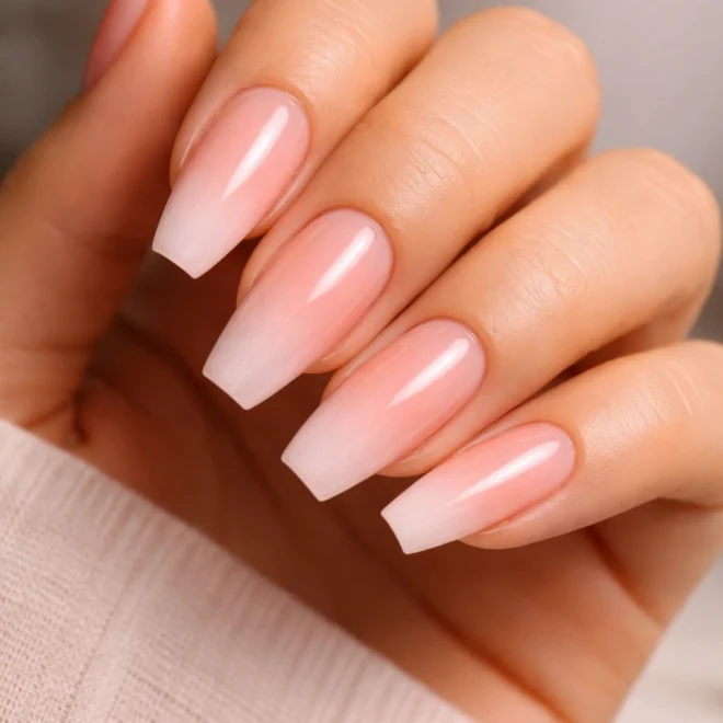 15 Pink Ombre Ballerina Nails for a Soft Blend