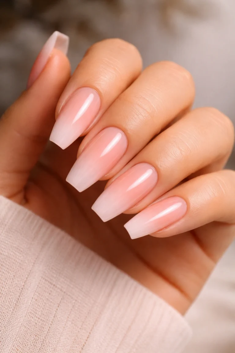 15 Pink Ombre Ballerina Nails for a Soft Blend