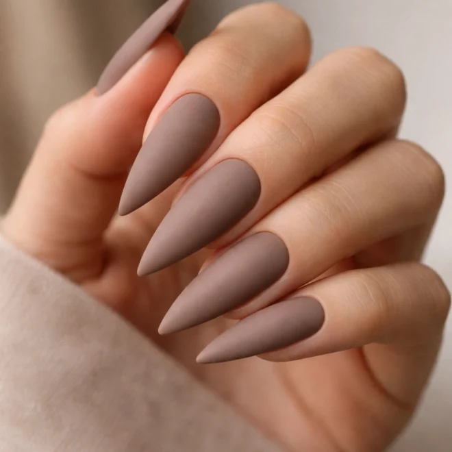 18 Nude Stiletto Nail Ideas