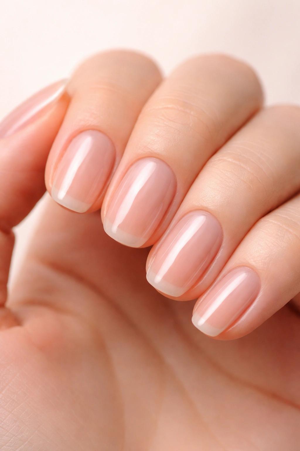 Natural nails with clear gel overlay for protection