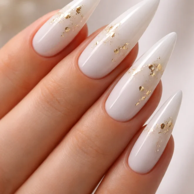 12 White Stiletto Nails for Weddings
