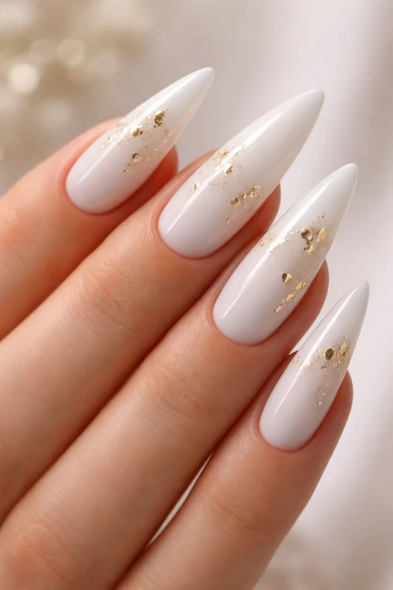 12 White Stiletto Nails for Weddings