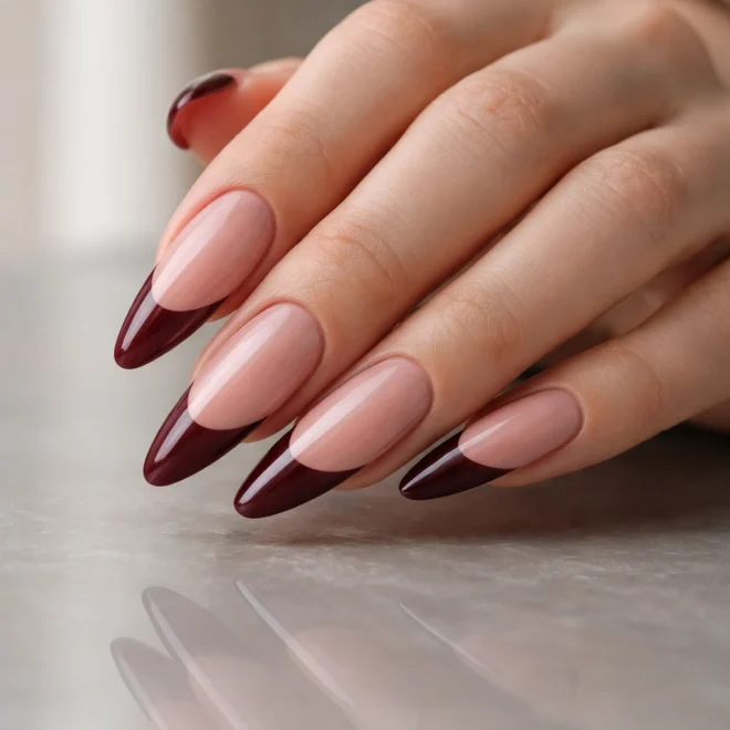 15 Long Red French Tip Almond Nails That Pop