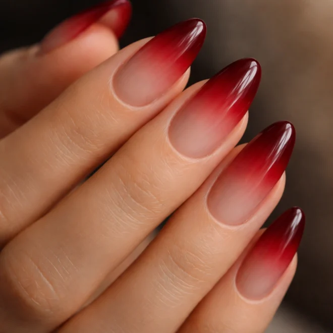 15 Red Ombre Almond Nails That Blend Beautifully