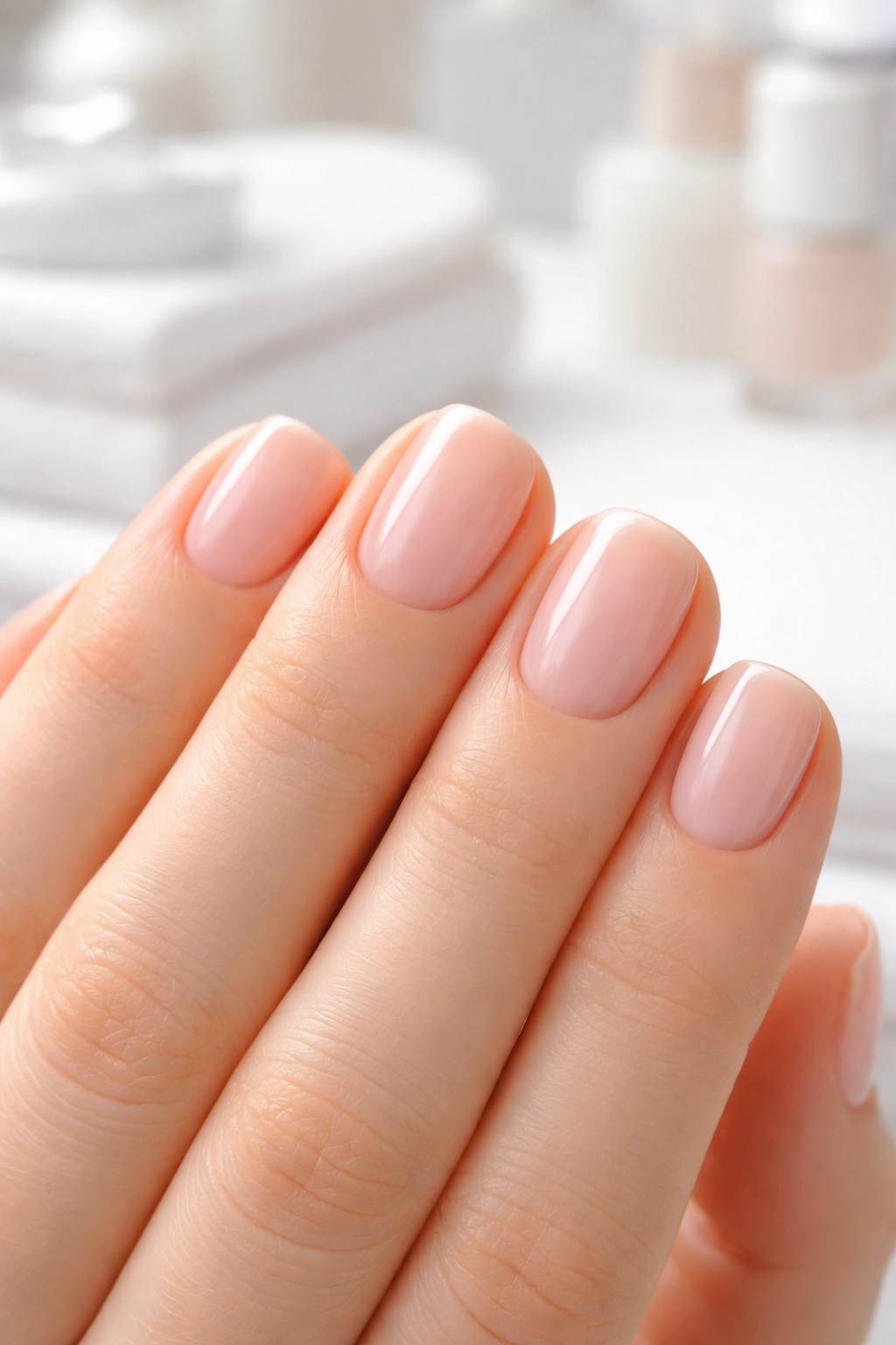 Ultra-short XXS nail length close-up on fingertips